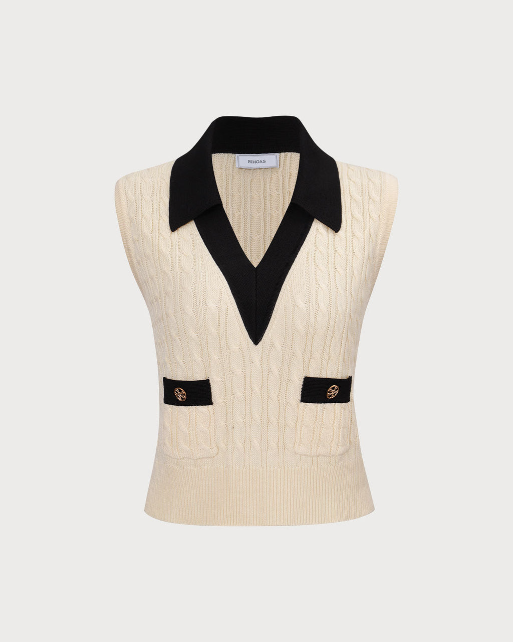 The Apricot Collared Colorblock Knit Tank Top