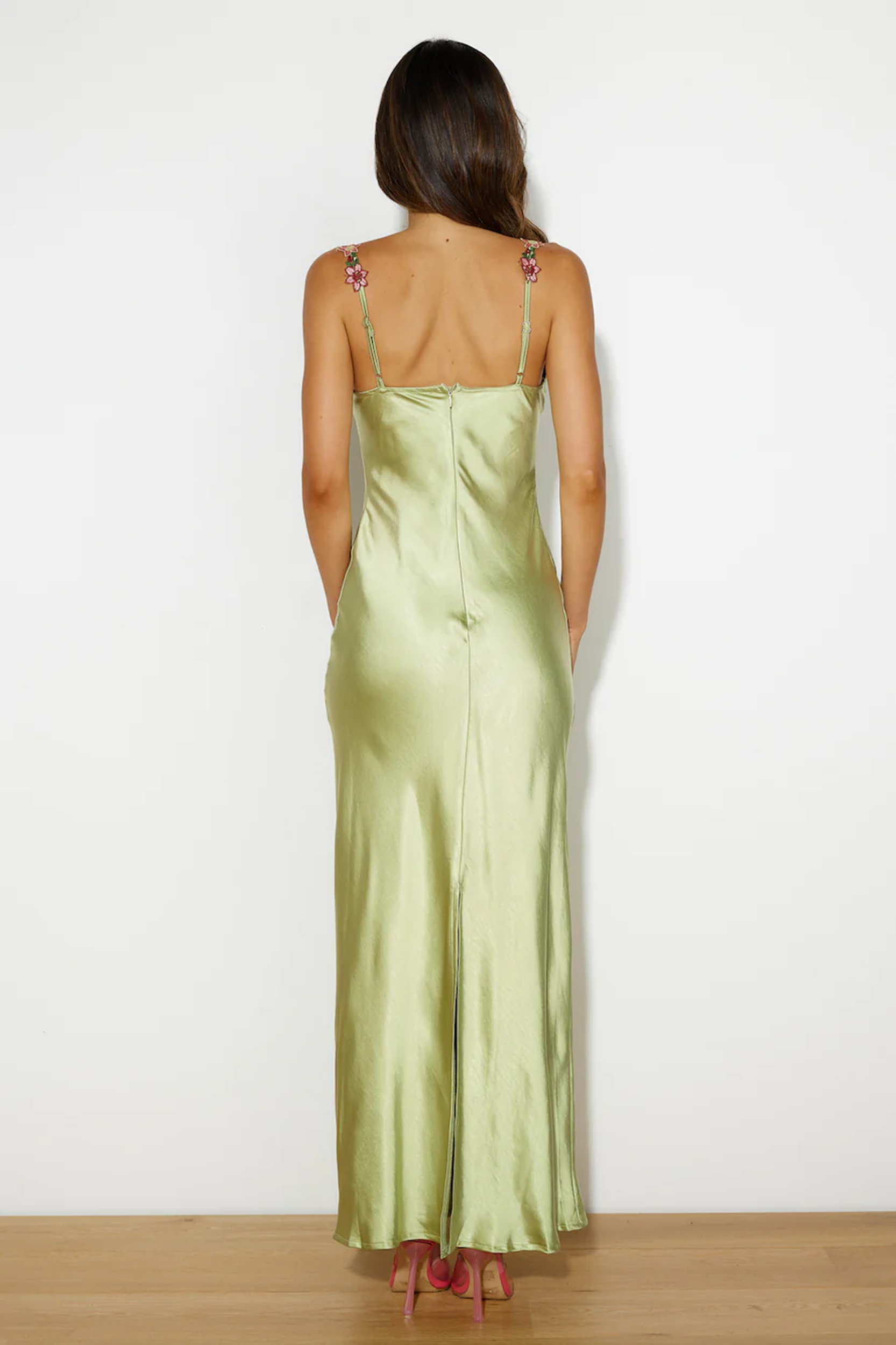 French Countryside Satin Maxi Dress