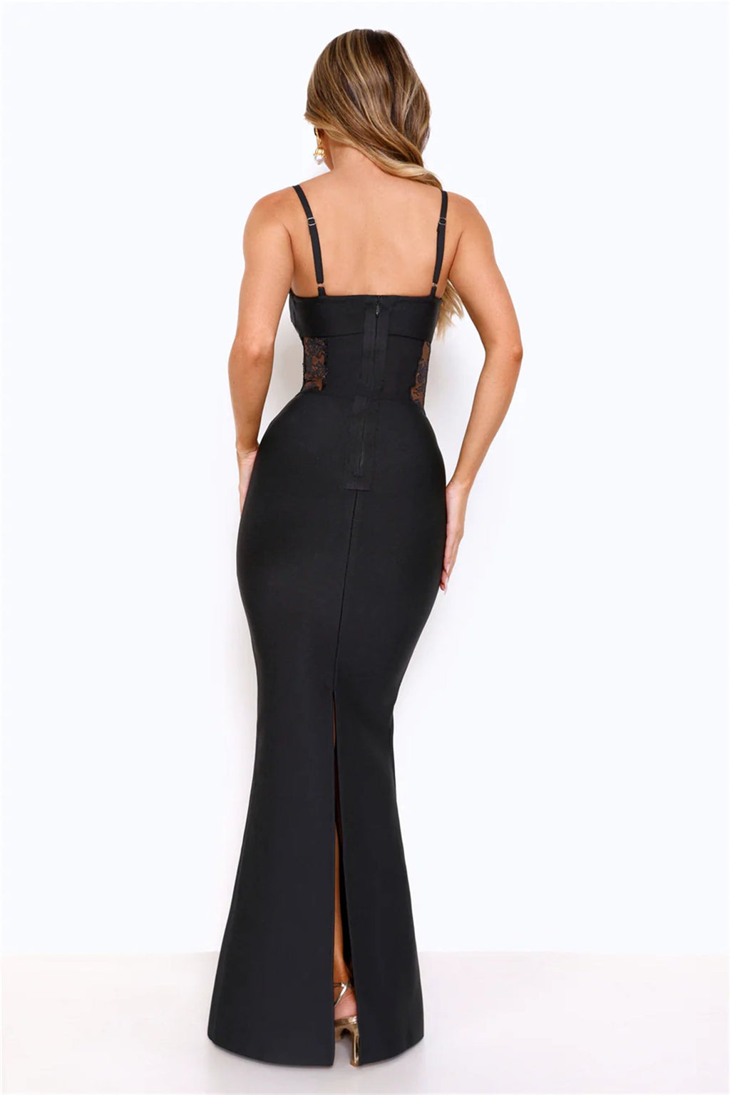Eyes On The Prize Bandage Glitter Maxi Dress