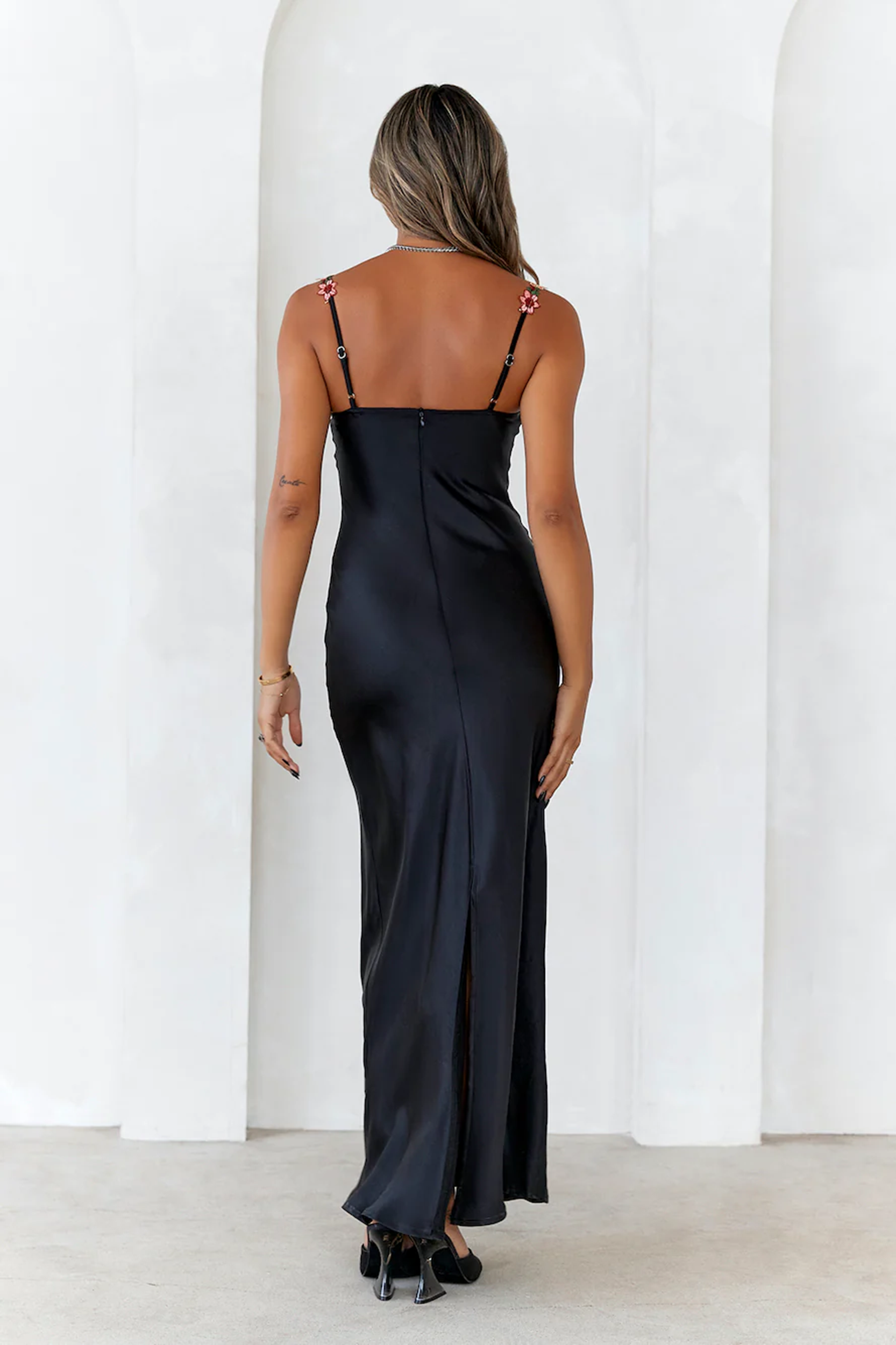 French Countryside Satin Maxi Dress