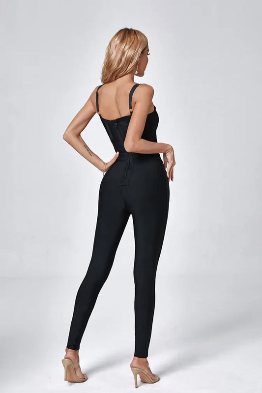Autumn Black Bandage Jumpsuit